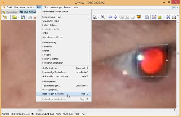 XnView RoteAugen 1 XnView RoteAugen 1
