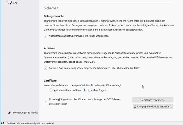 Thunderbird: Datenschutz & Sicherheit Thunderbird: Datenschutz & Sicherheit