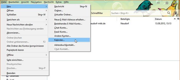 Thunderbird: Neuen Kalender erstellen Thunderbird: Neuen Kalender erstellen