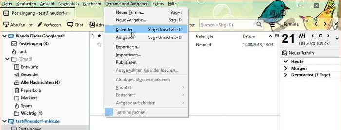 Thunderbird: Neuen Kalender erstellen Thunderbird: Neuen Kalender erstellen