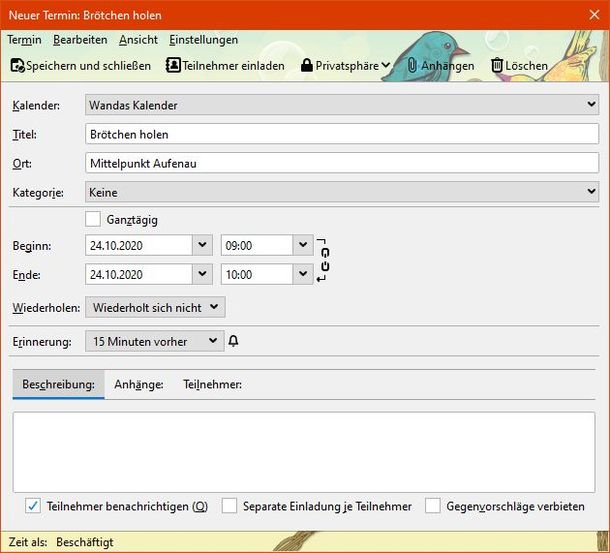 Thunderbird: Termin erstellen Thunderbird: Termin erstellen