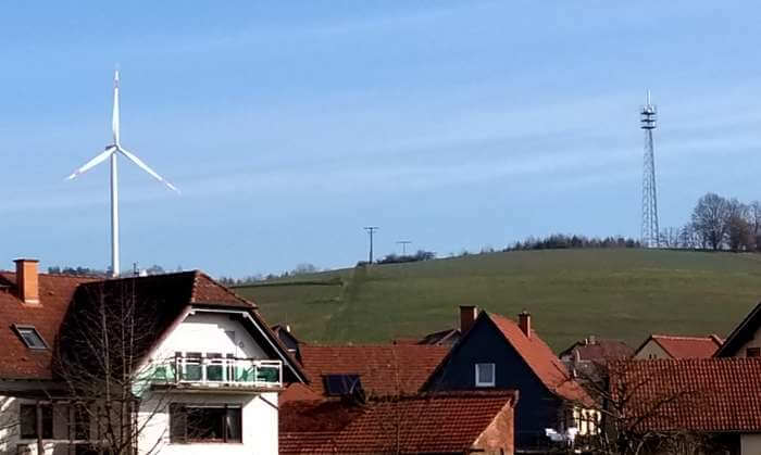Der neue Funkturm (ohne den alten) über Neudorf am 04.02.2019 Funkturm am 04.02.2019