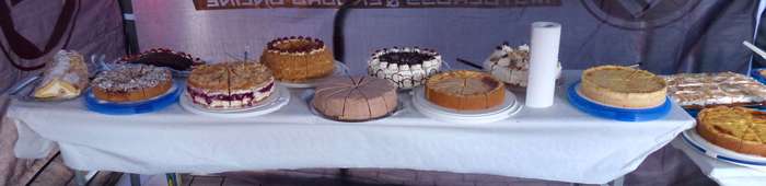 Kuchenbuffet beu der Einweihungsfeier des Heimatmuseums Neudorf